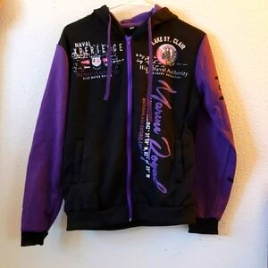 Lake St. Clair Marine Royal Marine Royal Zip-up Hoodie in Purple/Black Size L